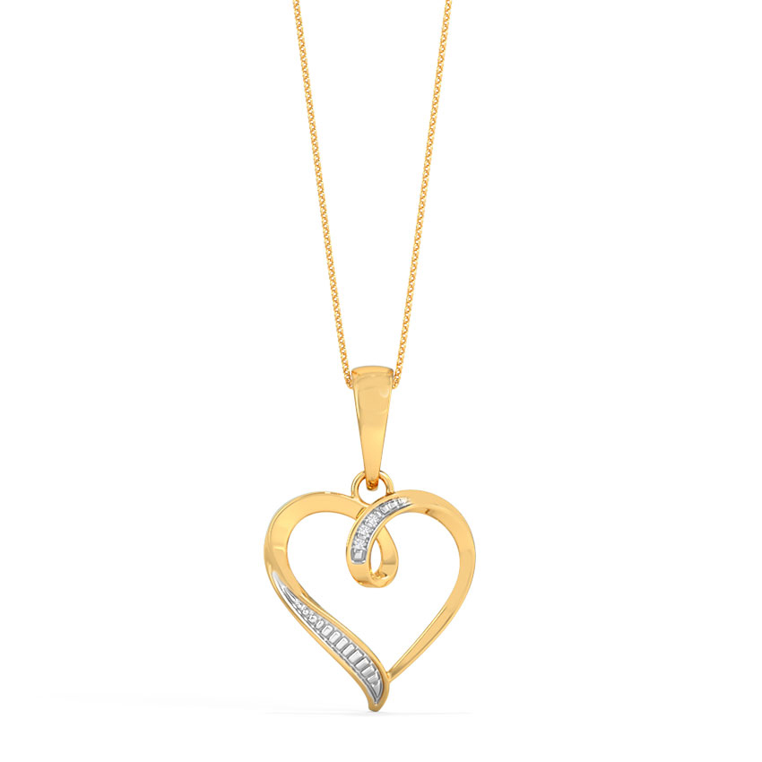 Gold heart pendant on chain